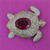 American Diamond Classic Brooch with Mehndi Plating
