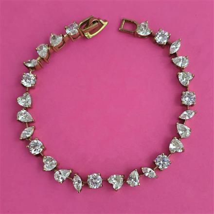 American Diamond Classic Bracelet with Rhodium Plating 2 Tone Plating Mehndi Plating