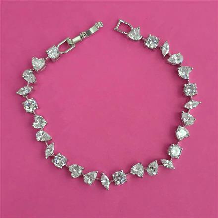 American Diamond Classic Bracelet with Rhodium Plating 2 Tone Plating Mehndi Plating