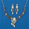 American Diamond Classic Necklace with 2 Tone Plating