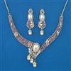 American Diamond Classic Necklace with 2 Tone Plating