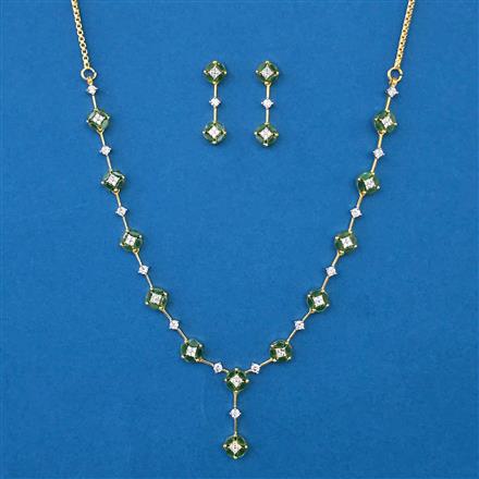 American Diamond Delicate Necklace with 2 Tone Plating