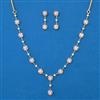 American Diamond Delicate Necklace with 2 Tone Plating