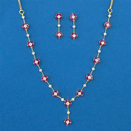 American Diamond Delicate Necklace with 2 Tone Plating