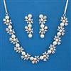 American Diamond Pearl Necklace with Rhodium Plating 2 Tone Plating