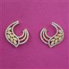 American Diamond Short Earring with Rhodium Plating 2 Tone Plating