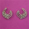 American Diamond Short Earring with Rhodium Plating 2 Tone Plating