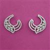 American Diamond Short Earring with Rhodium Plating 2 Tone Plating