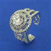 American Diamond Adjustable Ring with Rhodium Plating 2 Tone Plating Mehndi Plating