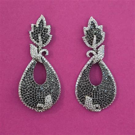 American Diamond Classic Earring with Black Plating