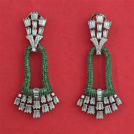 American Diamond Classic Earring with Black Plating