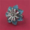 American Diamond Adjustable Ring with Black Plating