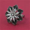American Diamond Adjustable Ring with Black Plating