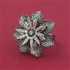 American Diamond Adjustable Ring with Black Plating