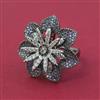 American Diamond Adjustable Ring with Black Plating