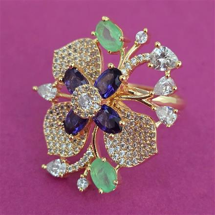 American Diamond Adjustable Ring with Carat Plating
