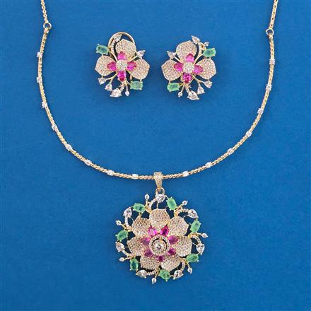 American Diamond Classic Necklace with Carat Plating