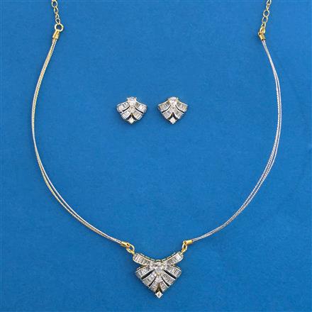 American Diamond Delicate Necklace with 2 Tone Plating