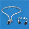 American Diamond Hasli Necklace with Rhodium Plating