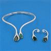 American Diamond Hasli Necklace with Rhodium Plating