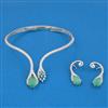 American Diamond Hasli Necklace with Rhodium Plating