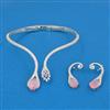 American Diamond Hasli Necklace with Rhodium Plating