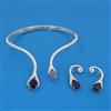 American Diamond Hasli Necklace with Rhodium Plating