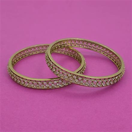 American Diamond Classic Bangles with Mehndi Plating