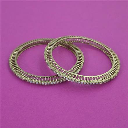 American Diamond Delicate Bangles with Mehndi Plating