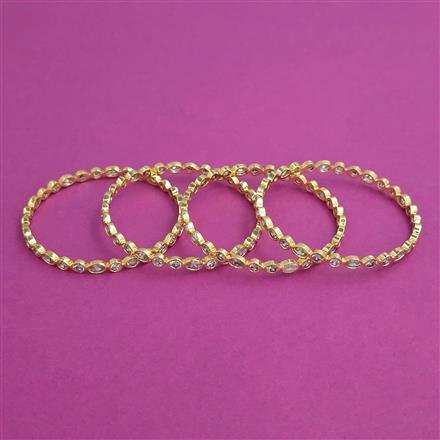 American Diamond Delicate Bangles with Gold Plating