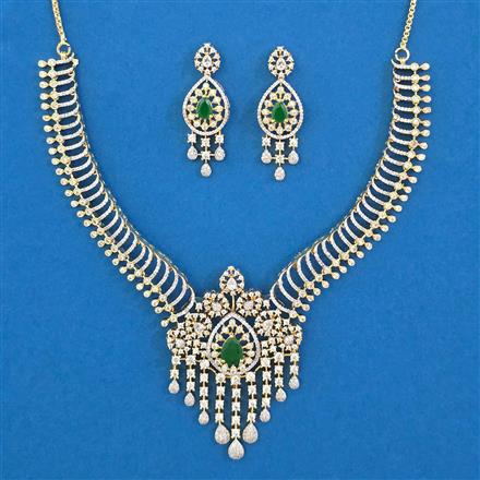 American Diamond Classic Necklace with 2 Tone Plating