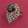 American Diamond Adjustable Ring with Mehndi Plating