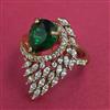 American Diamond Adjustable Ring with Mehndi Plating