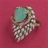 American Diamond Adjustable Ring with Mehndi Plating
