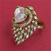 American Diamond Adjustable Ring with Mehndi Plating