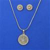 American Diamond Classic Pendant Set with 2 Tone Plating
