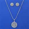 American Diamond Classic Pendant Set with Rhodium Plating