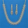 American Diamond Classic Necklace with Rhodium Plating 2 Tone Plating