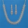 American Diamond Classic Necklace with Rhodium Plating 2 Tone Plating
