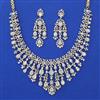 American Diamond Classic Necklace with Rhodium Plating 2 Tone Plating