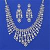 American Diamond Classic Necklace with Rhodium Plating 2 Tone Plating