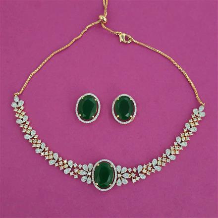 American Diamond Choker Necklace with Carat Plating