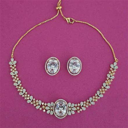 American Diamond Choker Necklace with Carat Plating