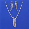 American Diamond Classic Necklace with Rhodium Plating 2 Tone Plating