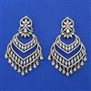 American Diamond Classic Earring with Rhodium Plating 2 Tone Plating