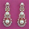 American Diamond Pearl Earring with Rhodium Plating 2 Tone Plating