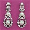 American Diamond Pearl Earring with Rhodium Plating 2 Tone Plating
