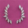 American Diamond Climber Earring with Rhodium Plating 2 Tone Plating
