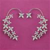American Diamond Earcuff with Rhodium Plating