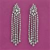 American Diamond Long Earring with Rhodium Plating 2 Tone Plating